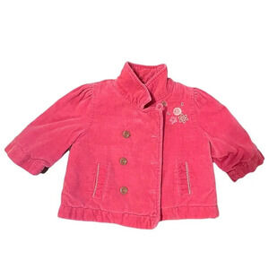 Genuine Kids by OshKosh 6 Months Pink Velvet Coat, Girl, Buttons, Quilted